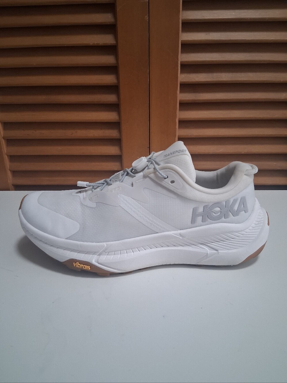 Hoka One One Transport Running Shoes Womens 8B White All Terrain Vibram Sneaker